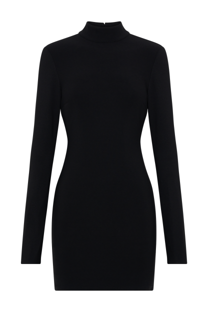 Agatha Crepe Pearl Mini Dress - Black-My Chic Way.All Rights Reserved