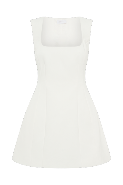 Lysandre Crepe Mini Dress - Ivory-My Chic Way.All Rights Reserved