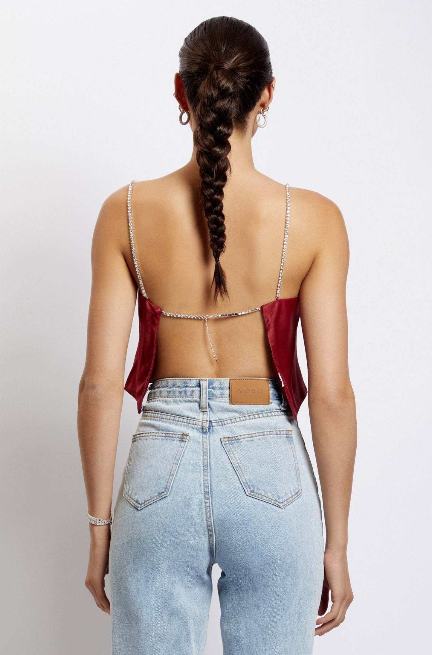 Dayana Straight Cut Crop Top - Wine-My Chic Way.All Rights Reserved