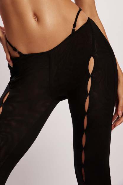 Gabriella Cutout Full Length Pants - Black-My Chic Way.All Rights Reserved