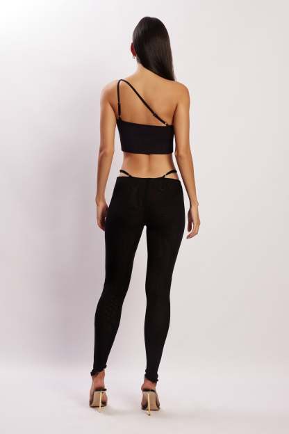 Gabriella Cutout Full Length Pants - Black-My Chic Way.All Rights Reserved