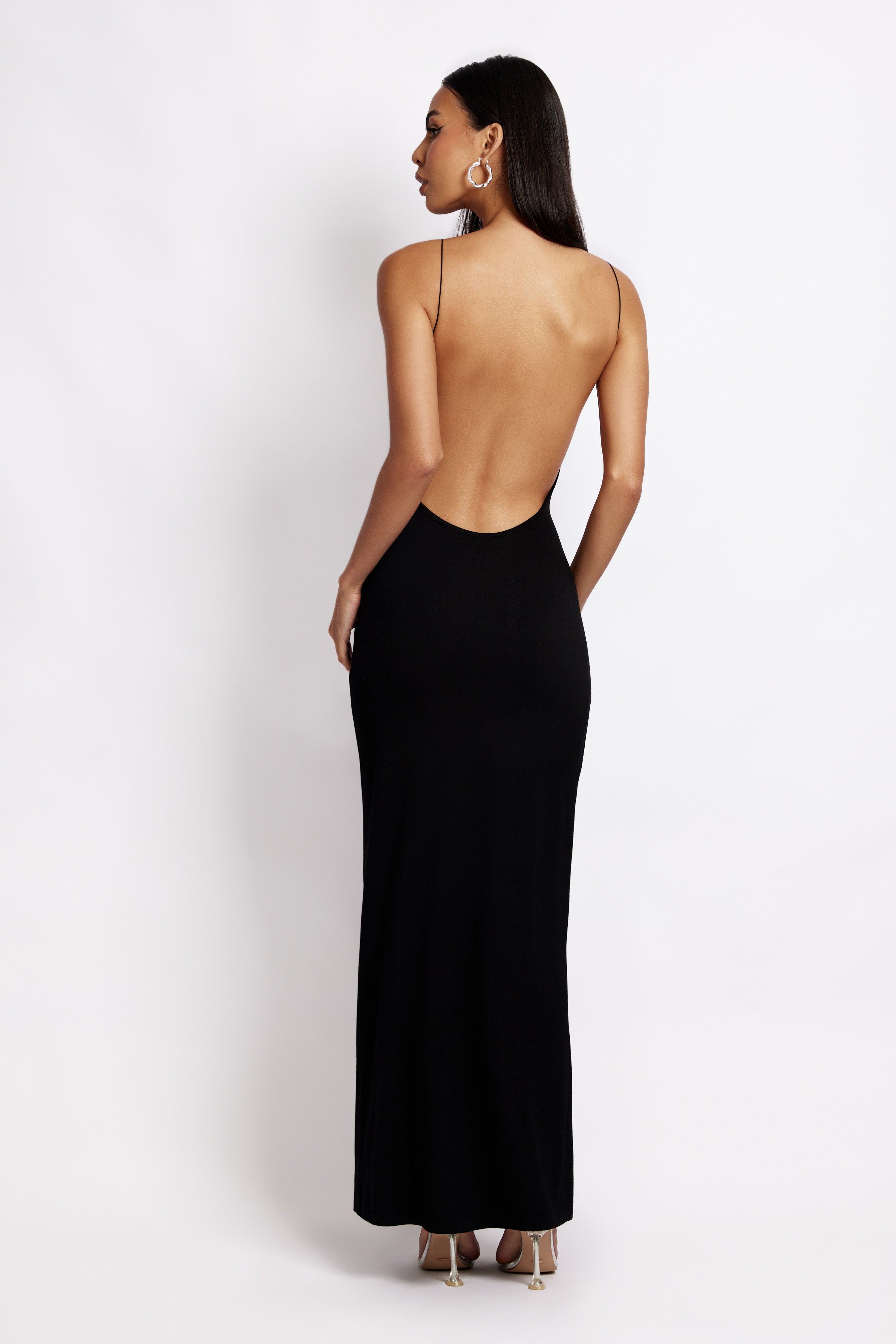 Kirsty Strappy Circle Cutout Maxi Dress - Black-My Chic Way.All Rights Reserved