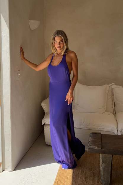 Jacquelyn Racerback Maxi Dress - Deep Purple-My Chic Way.All Rights Reserved