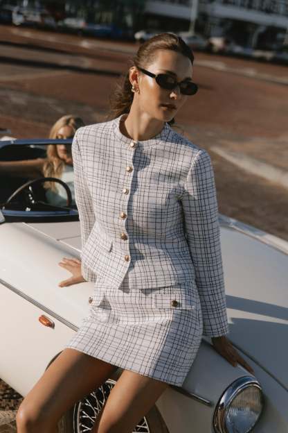 Priscilla Tweed Jacket - White-My Chic Way.All Rights Reserved
