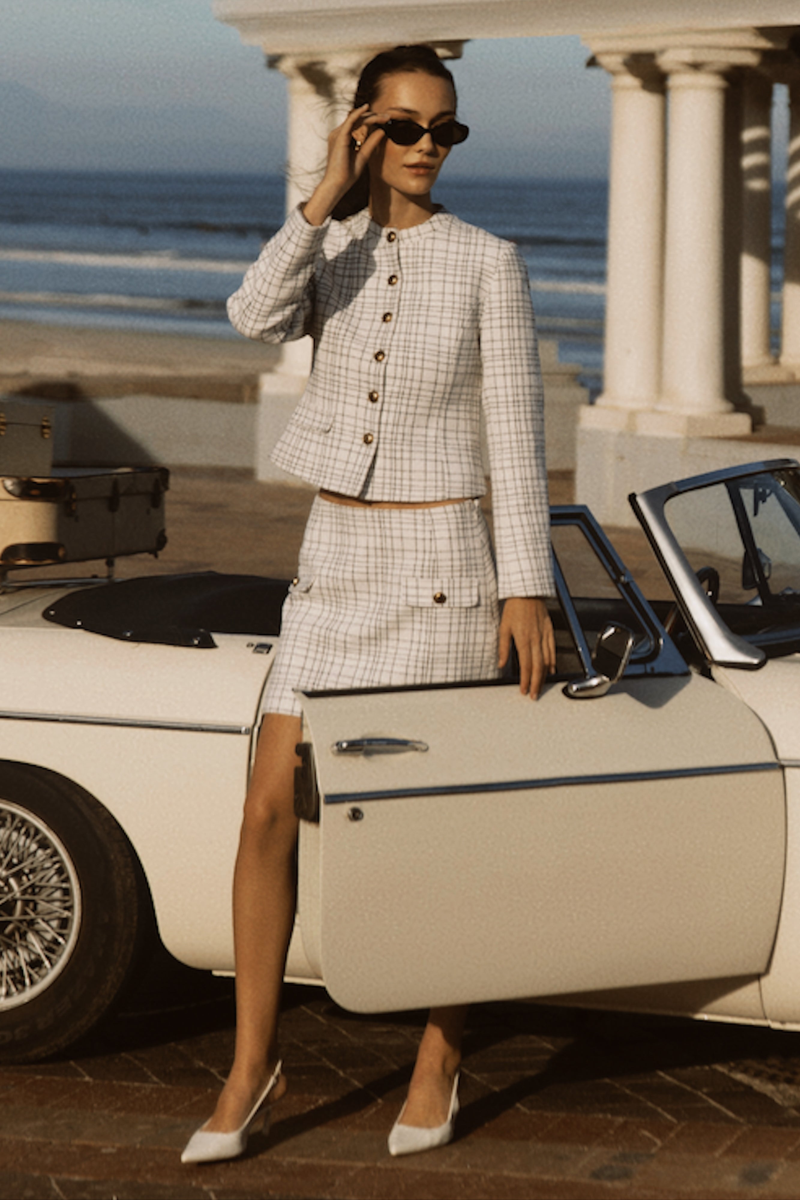 Priscilla Tweed Jacket - White-My Chic Way.All Rights Reserved
