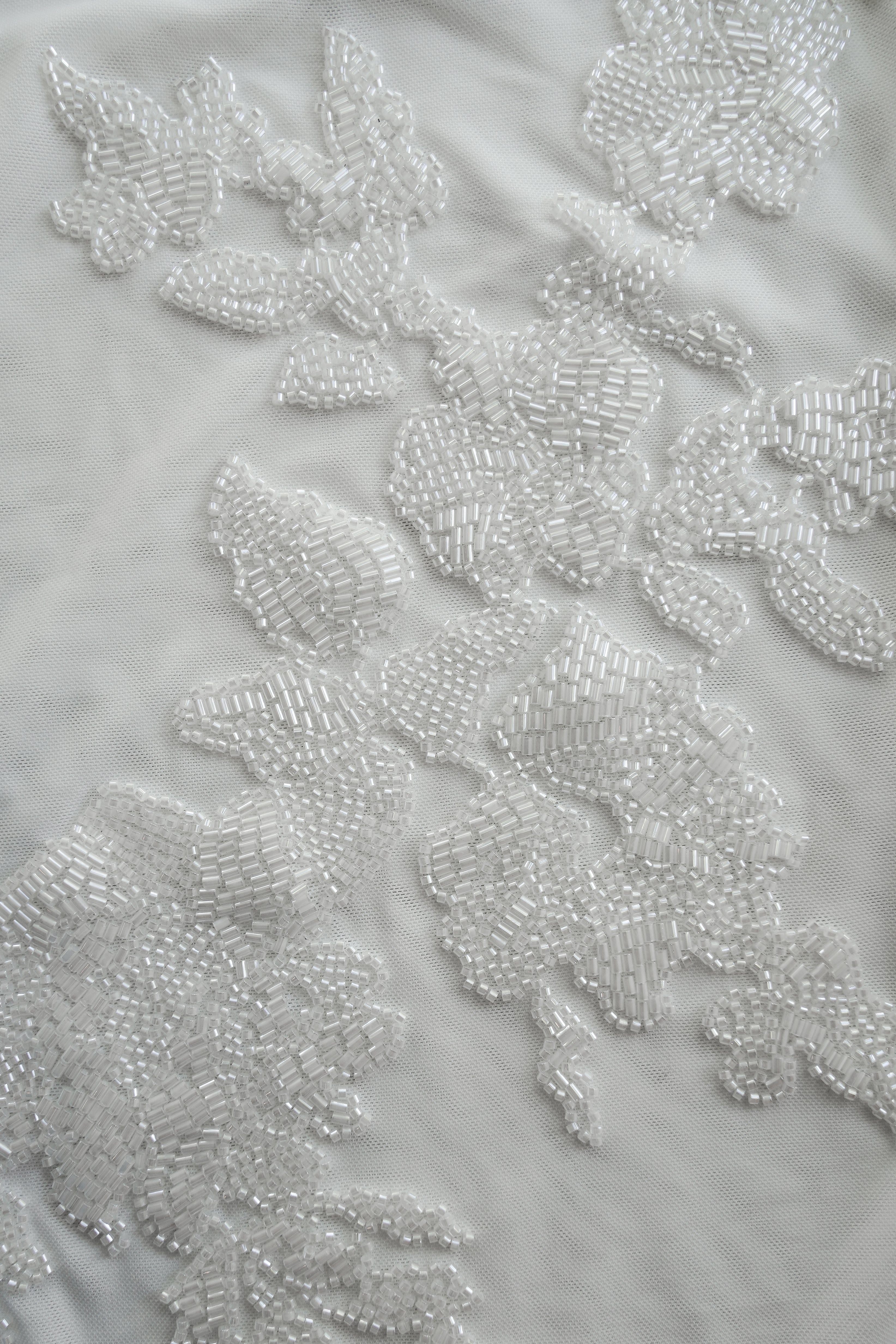 Luci Beaded Flower Mesh Top - White-My Chic Way.All Rights Reserved