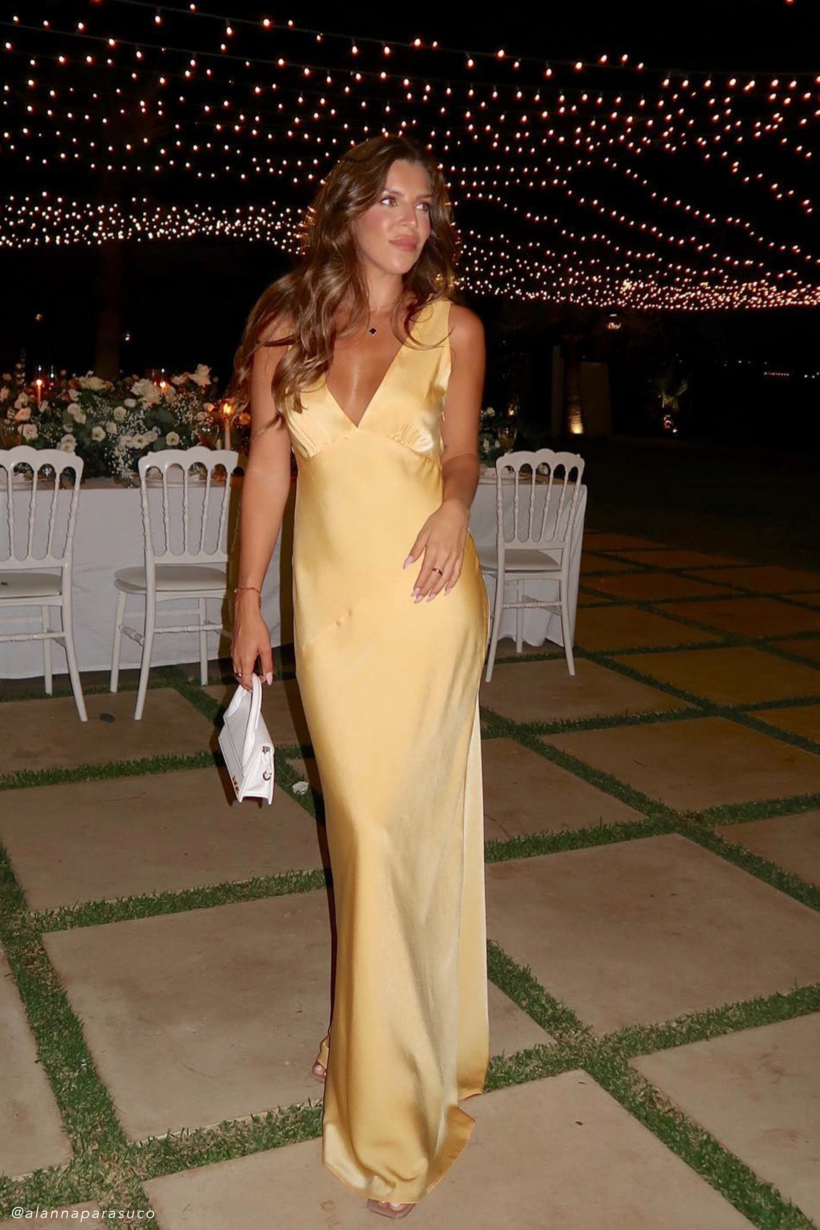 Nadia Maxi Satin Dress With Back Cowl - Lemon-My Chic Way.All Rights Reserved