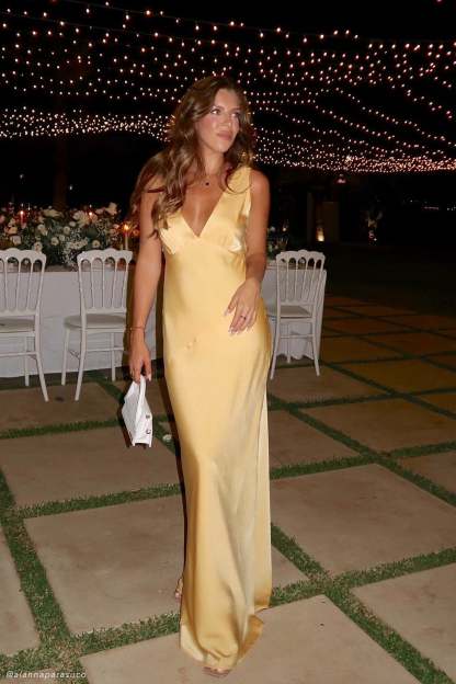 Nadia Maxi Satin Dress With Back Cowl - Lemon-My Chic Way.All Rights Reserved