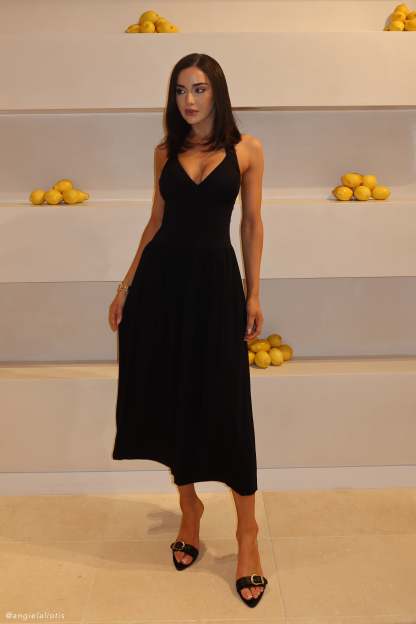 Harriette Halter Midi Dress - Black-My Chic Way.All Rights Reserved