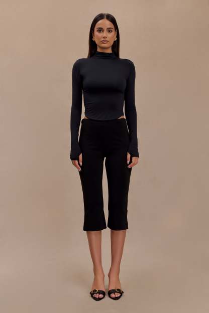 Ember Modal Long Sleeve High Neck Top - Black-My Chic Way.All Rights Reserved