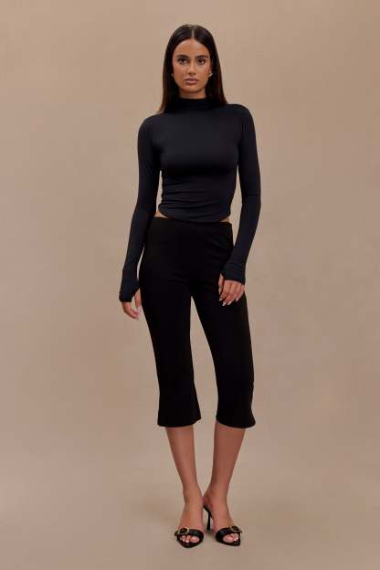 Ember Modal Long Sleeve High Neck Top - Black-My Chic Way.All Rights Reserved