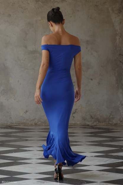 Analina Slinky Handkerchief Midi Dress - Cobalt Blue-My Chic Way.All Rights Reserved