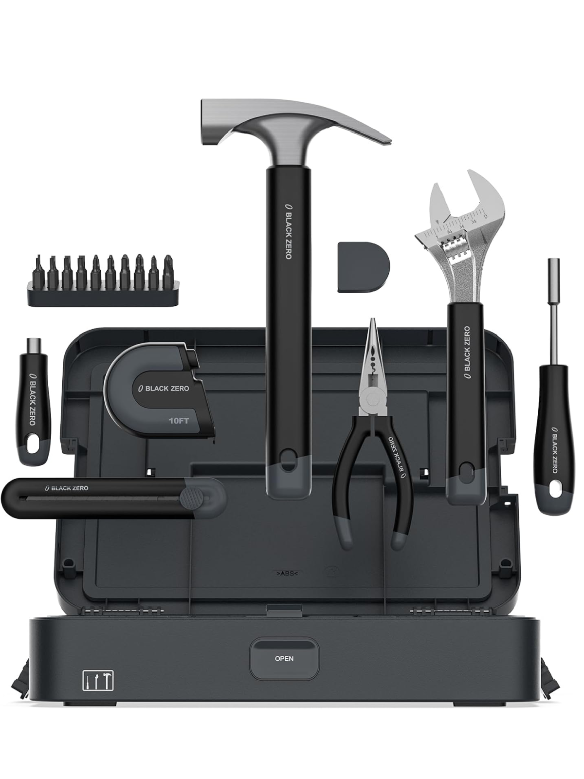 Hand Tool Set, DIY Set Tool Household, with Screwdriver Wrench Hammer Tape Plier and Toolbox Storage Case, includes All Essential Tools for Home, Garage, Office and College Dormitory Use