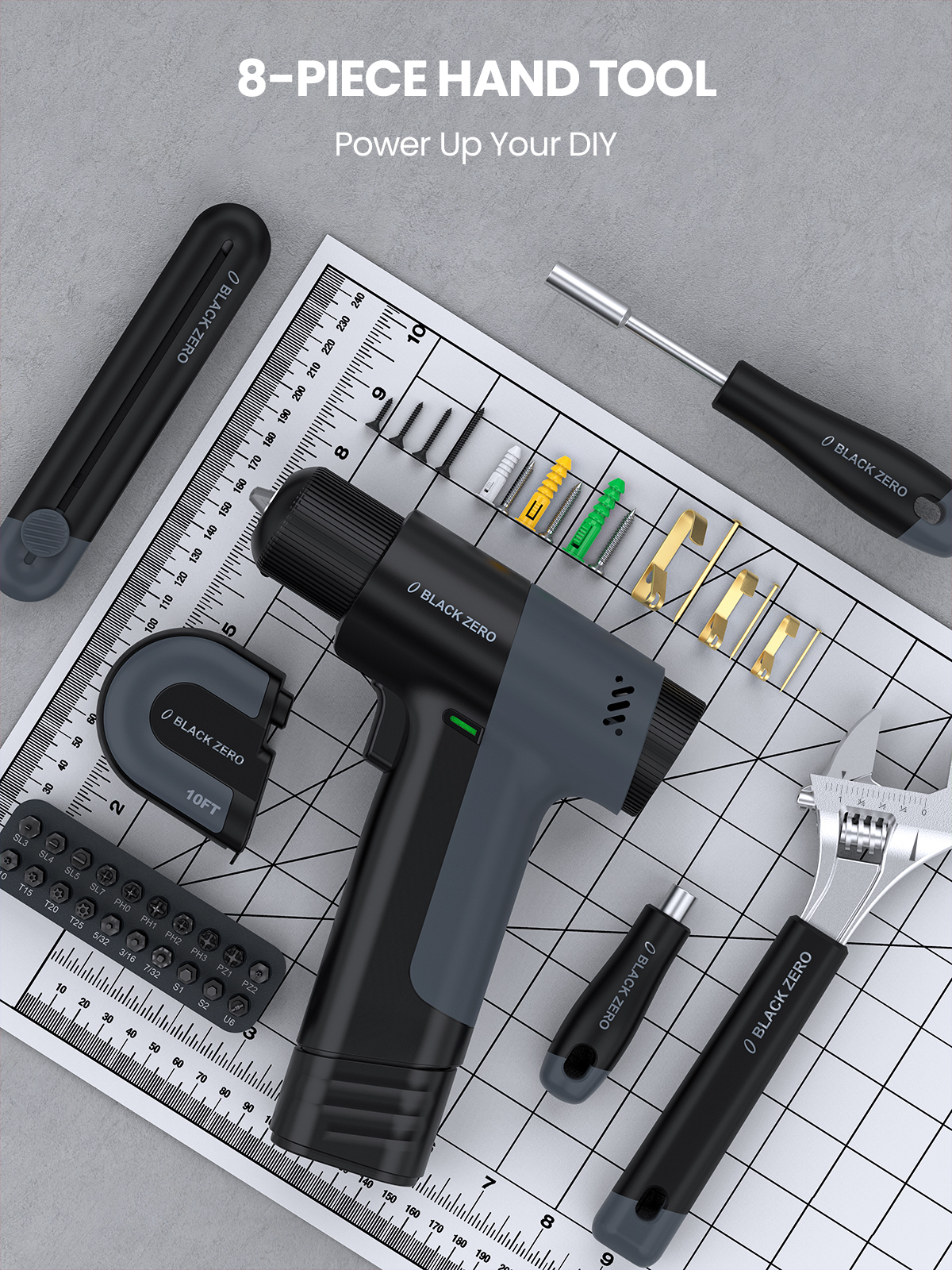 Cordless Brushless Drill 16.8V Tool Set, Intelligent HD Display, Variable Speed, 5 Modes, Home Repair Tool Kit Set, DIY Hand Tool, High-end Drill Kit for Home/Daily Use,3-in-1 Portable Design
