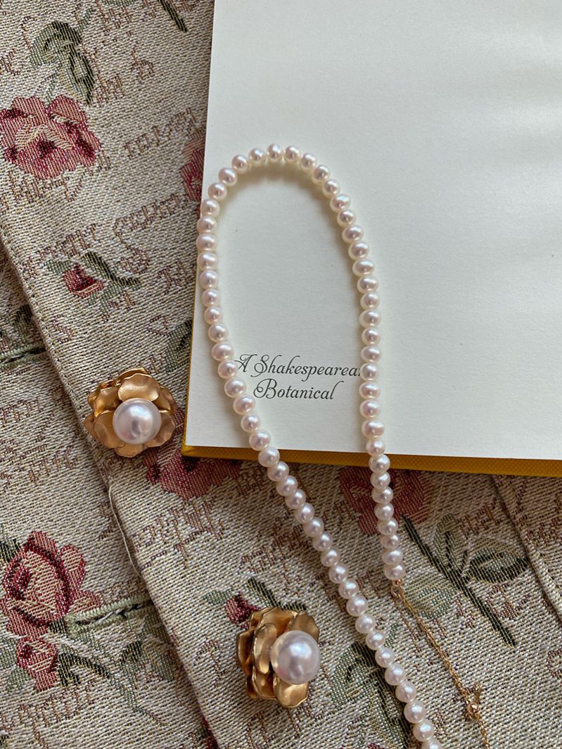 📿 Colier de perle de apa dulce placat cu aur de 18k