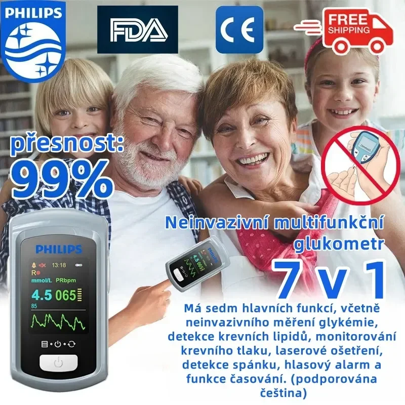 Neinvazivní laserový glukometr Philips 2025, není nutný žádný odběr krve