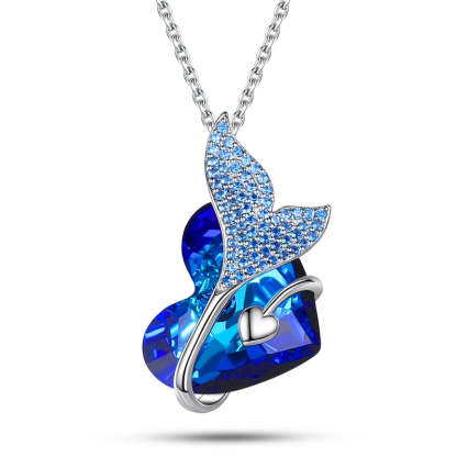 MERMAID HEART CRYSTAL NECKLACE