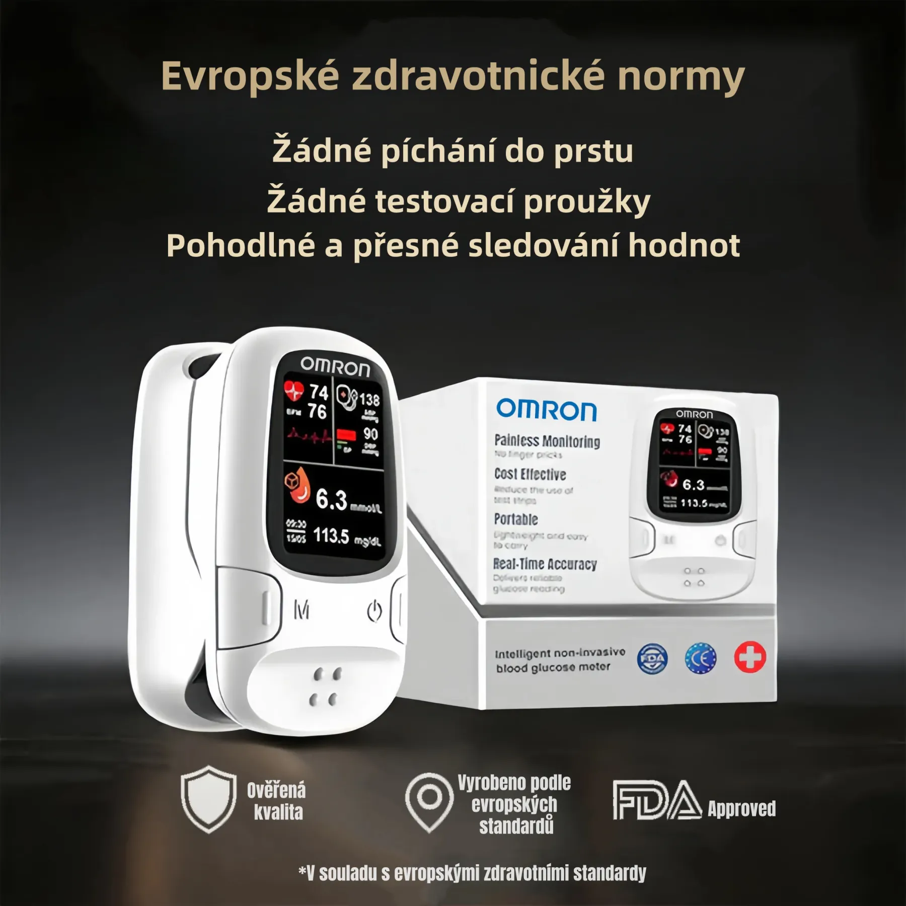Omron™ neinvazivní chytrý glukometr – pohodlné a přesné sledování hladiny glukózy v krvi