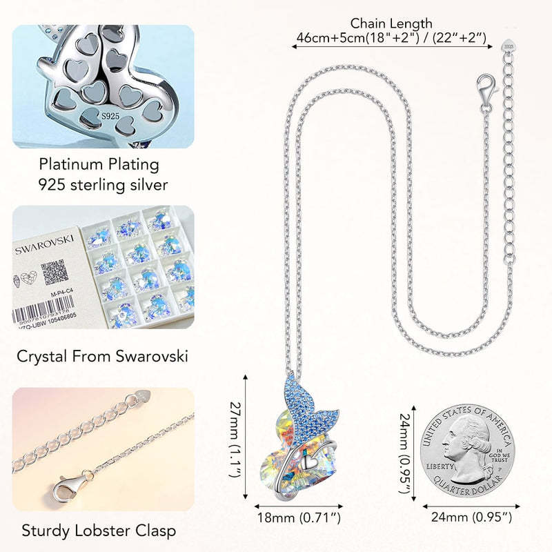 MERMAID HEART CRYSTAL NECKLACE
