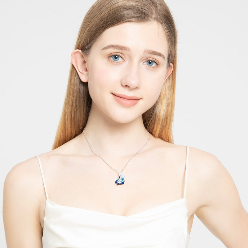 MERMAID HEART CRYSTAL NECKLACE