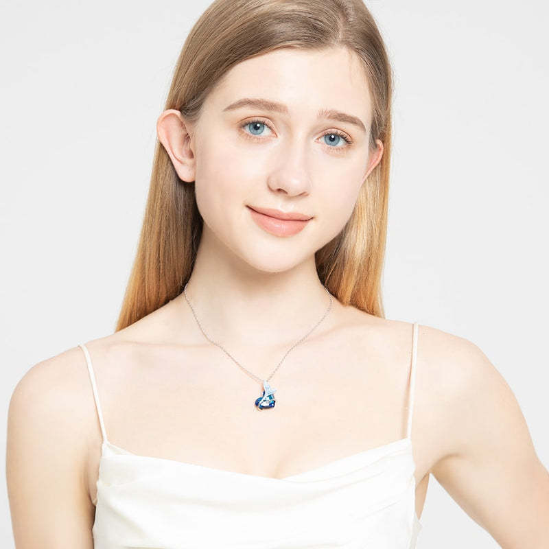 MERMAID HEART CRYSTAL NECKLACE