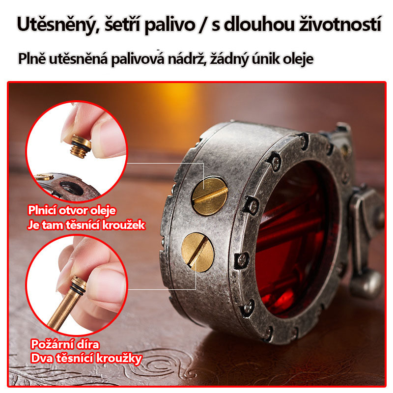 Personalizovaný a kreativní retro průhledný viditelný petrolejový zapalovač olejové nádrže