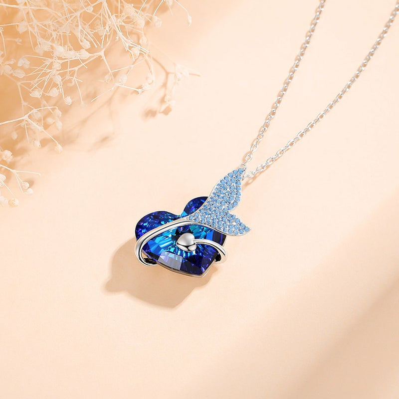 MERMAID HEART CRYSTAL NECKLACE