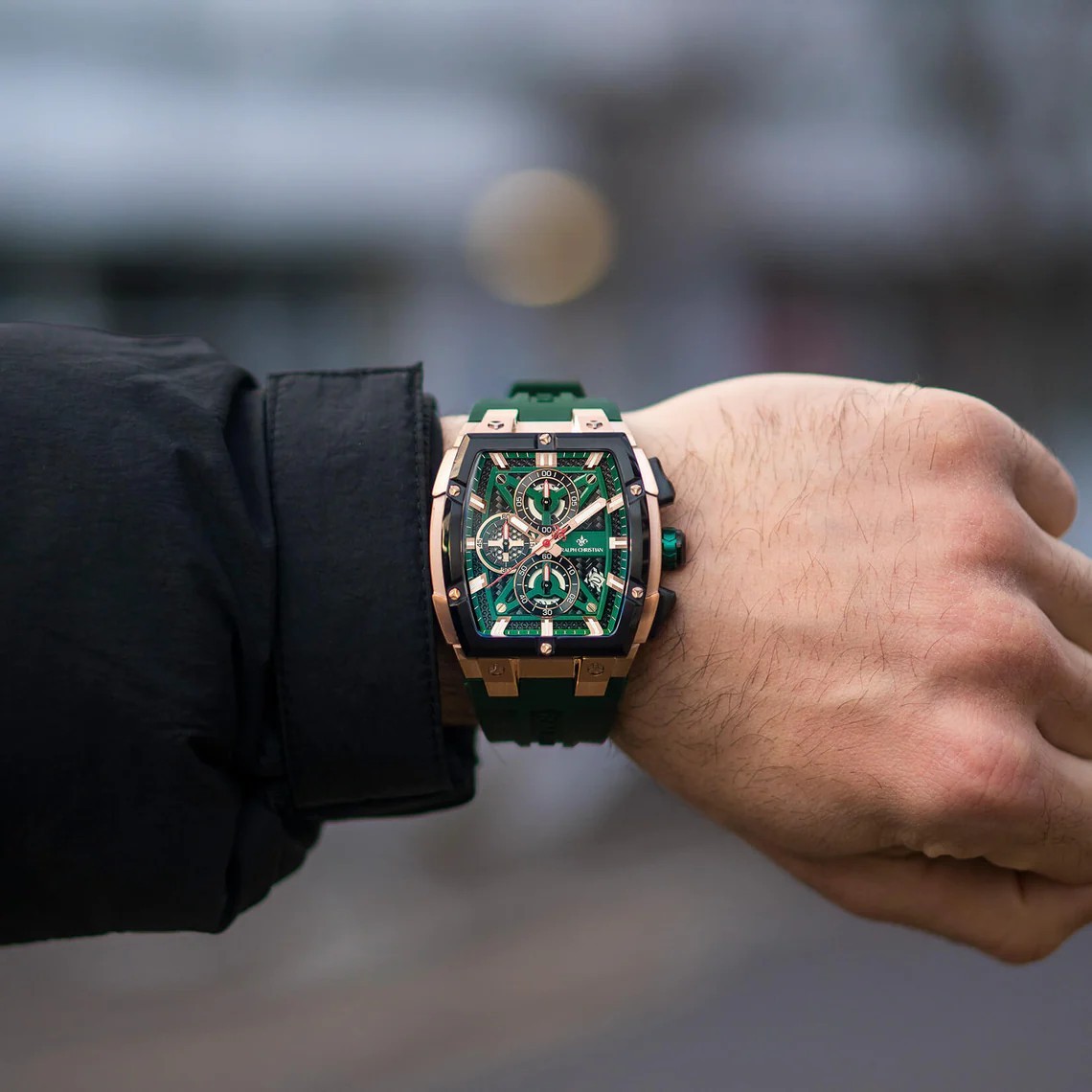 Polaris Chrono – Елегантен мъжки хронограф – Горско зелено