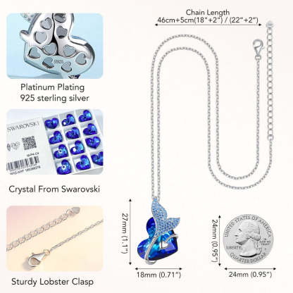 MERMAID HEART CRYSTAL NECKLACE