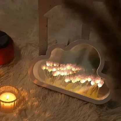 🌷Horké 50 sleva! 🌷 -Zrcadlo Dream Oasis bez okrajů s květinovým oblakem