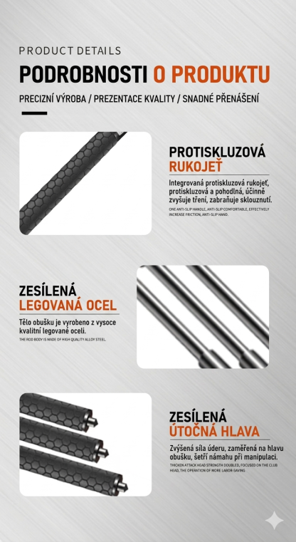 Německá kvalita pro vaši bezpečnost: Automatický teleskopický obušek z kalené oceli