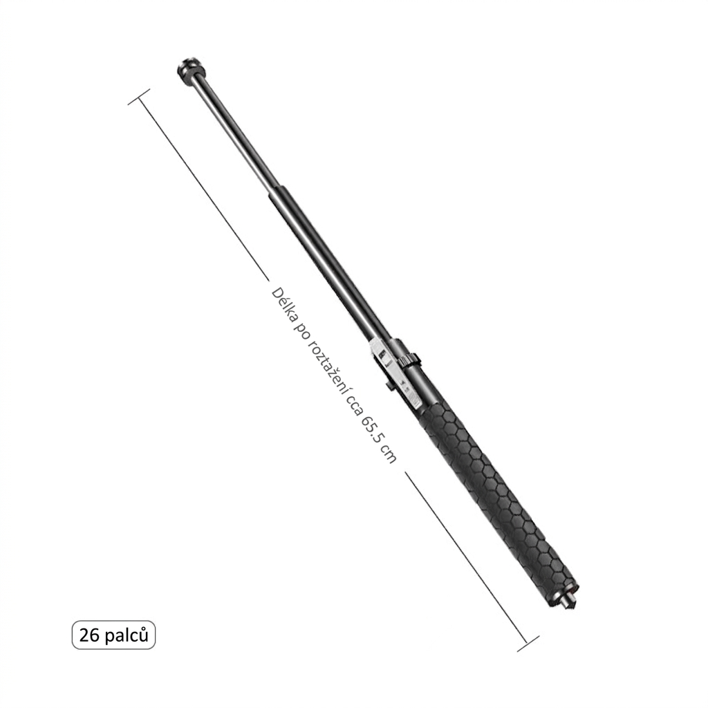 Německá kvalita pro vaši bezpečnost: Automatický teleskopický obušek z kalené oceli