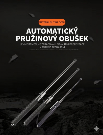 Německá kvalita pro vaši bezpečnost: Automatický teleskopický obušek z kalené oceli