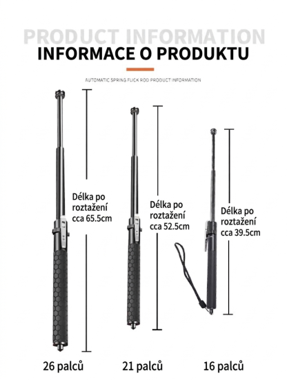 Německá kvalita pro vaši bezpečnost: Automatický teleskopický obušek z kalené oceli