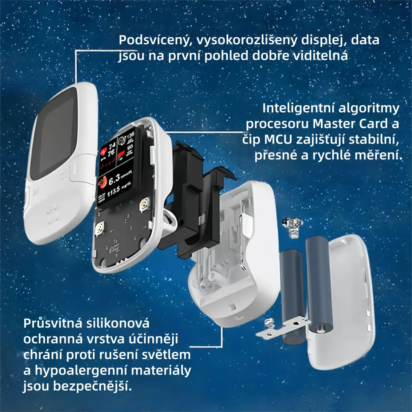 Omron™ neinvazivní chytrý glukometr – pohodlné a přesné sledování hladiny glukózy v krvi