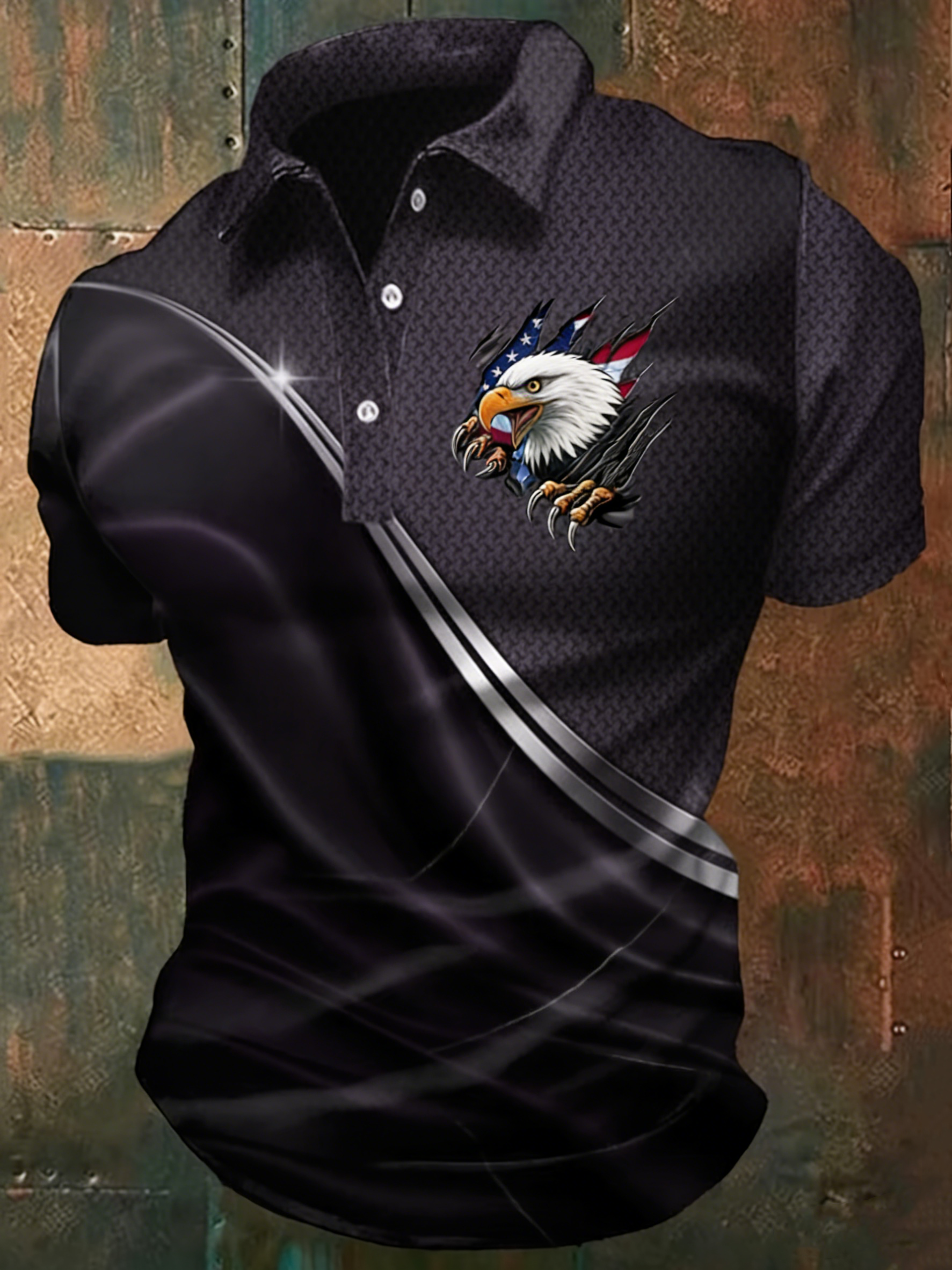 Men's America 250th Anniversary Print Casual Polo Shirt