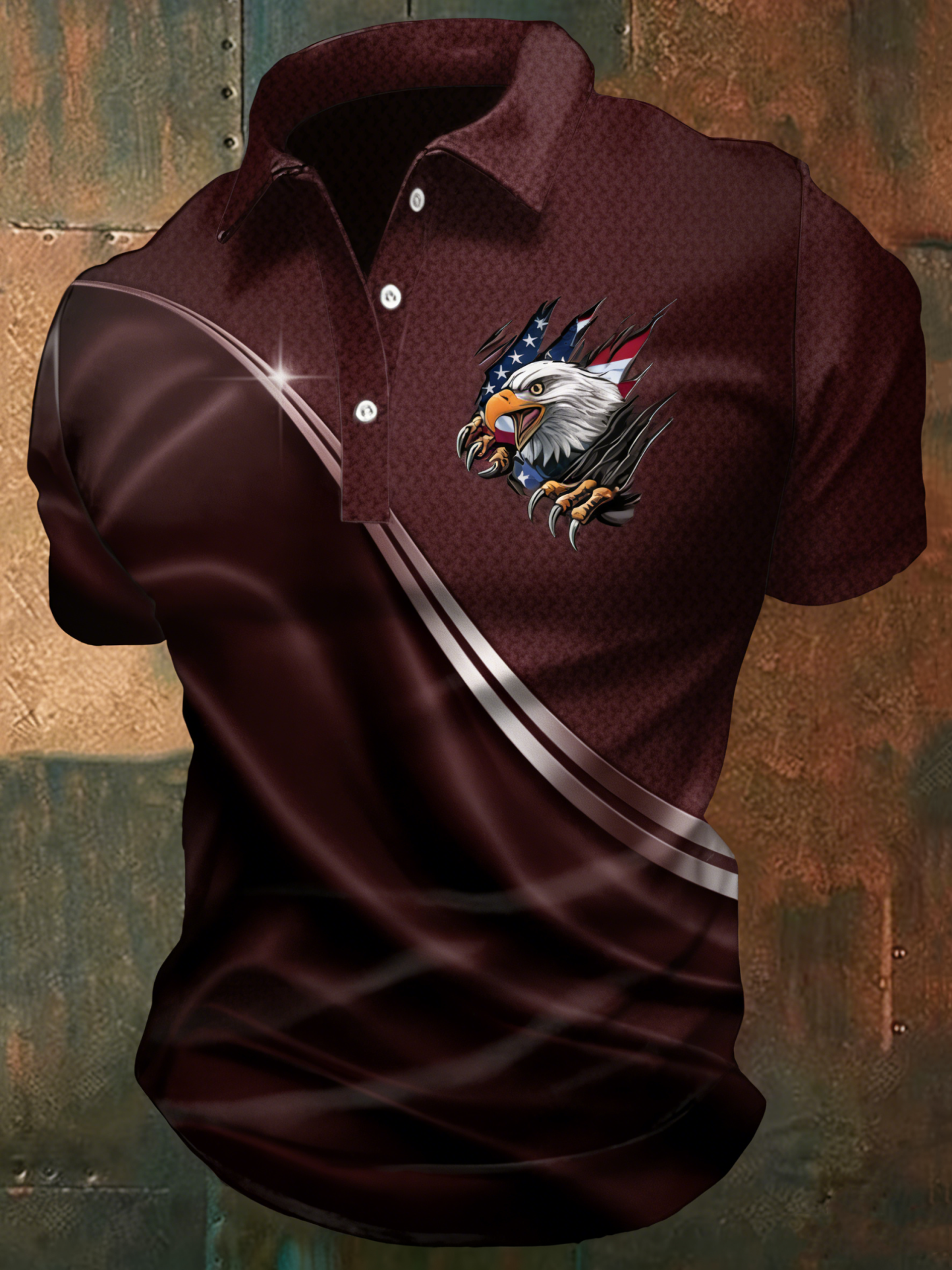 Men's America 250th Anniversary Print Casual Polo Shirt