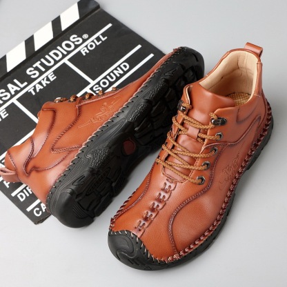 ⏰Today  70% off-Men's handmade leather British style Collision Avoidance orthopedic thick-soled shoes