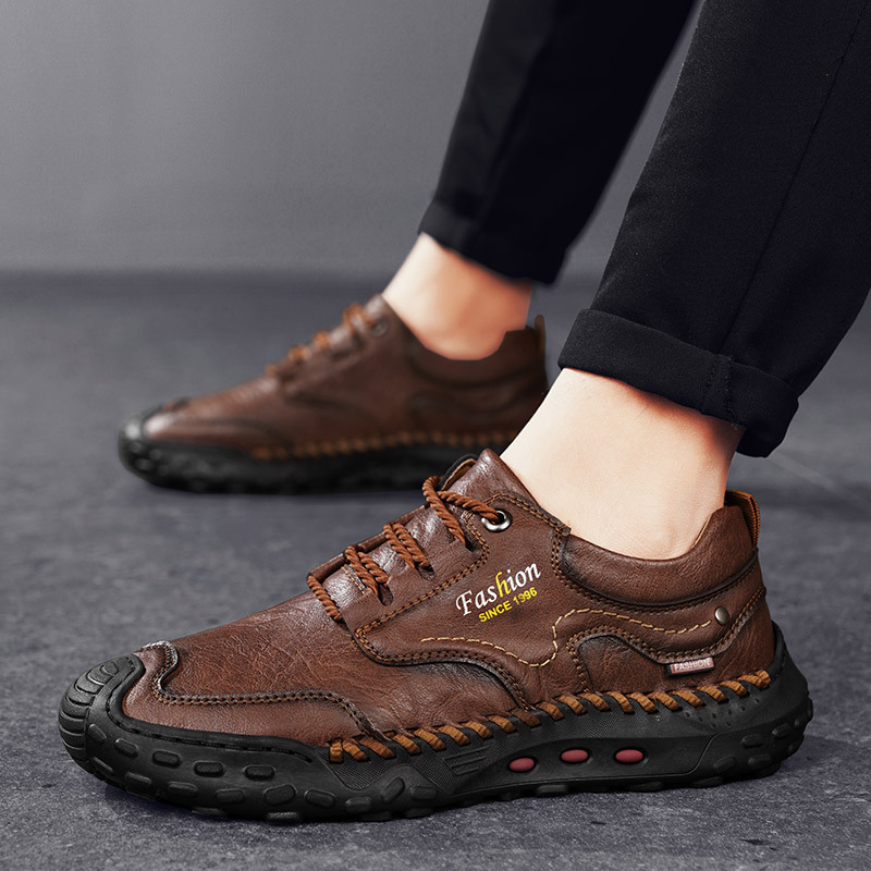 🔥Last day 50% off 🔥Men's handmade genuine leather non-slip and anti-collision corrective loafers