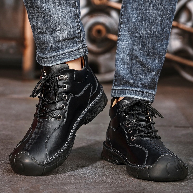 ⏰Today  70% off-Men's handmade leather British style Collision Avoidance orthopedic thick-soled shoes