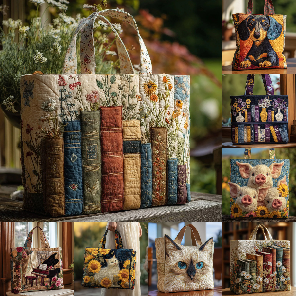 Exquisite quilted tote bag