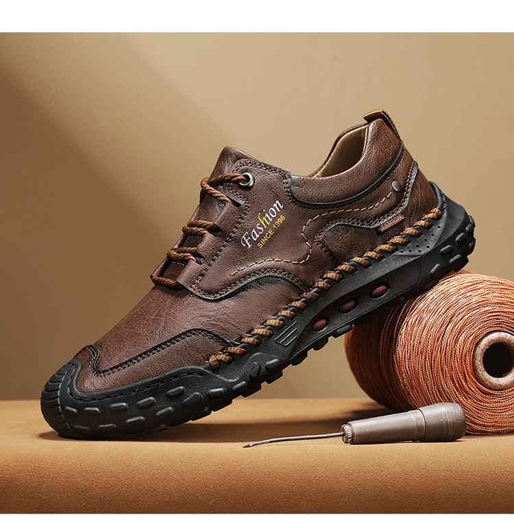 🔥Last day 50% off 🔥Men's handmade genuine leather non-slip and anti-collision corrective loafers