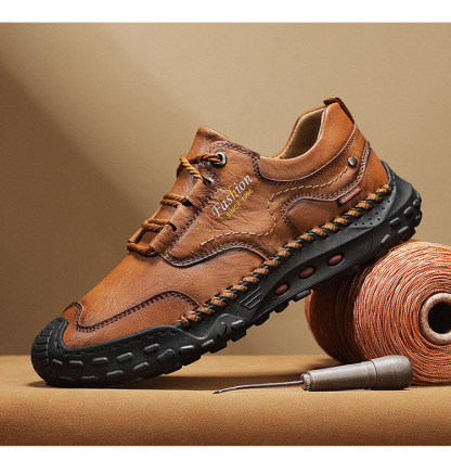 🔥Last day 50% off 🔥Men's handmade genuine leather non-slip and anti-collision corrective loafers