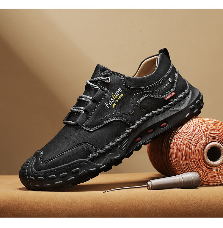 🔥Last day 50% off 🔥Men's handmade genuine leather non-slip and anti-collision corrective loafers