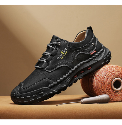 🔥Last day 50% off 🔥Men's handmade genuine leather non-slip and anti-collision corrective loafers