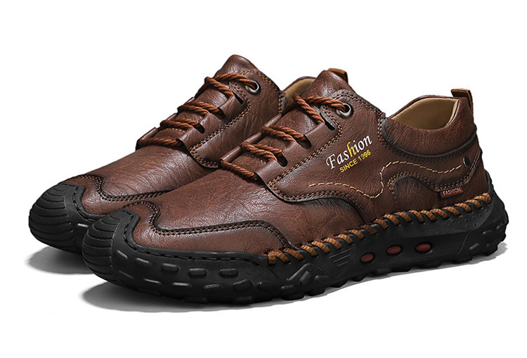 🔥Last day 50% off 🔥Men's handmade genuine leather non-slip and anti-collision corrective loafers