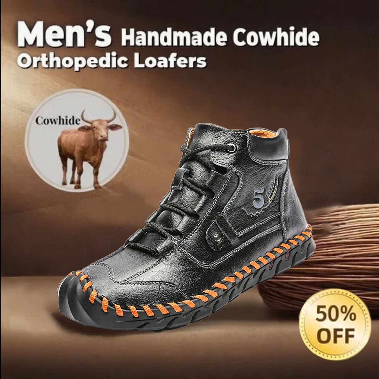 🔥60% off today only🔥Men's handmade genuine leather orthopedic shoes
