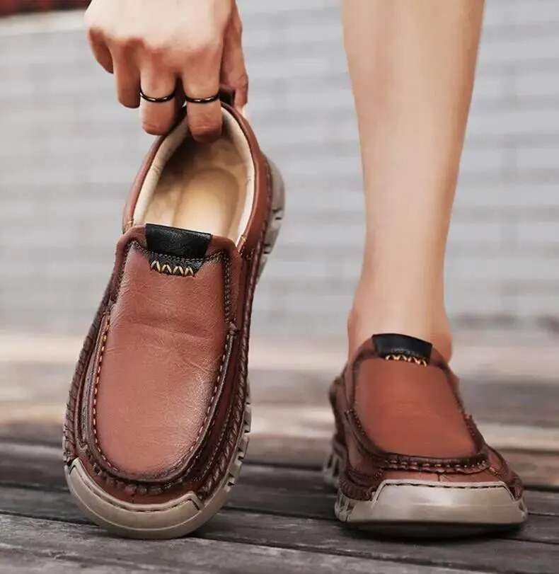 ⏰Promotion 60% OFF - Men's Orthopedic Comfortable Genuine Leather Slip On Walking Shoes