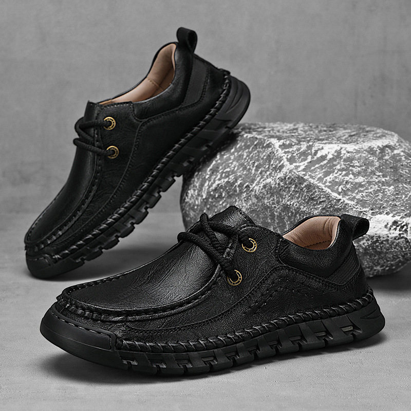 2025 Spring Men's Orthopedic Comfortable Genuine Leather Slip On Walking Shoes