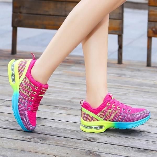 WOMEN SNEAKERS AIR SOLE ATHLETIC RUNNING SHOES LACE-UP BREATHABLE JOGGING SHOES LEISURE OUTDOOR SNEAKERS